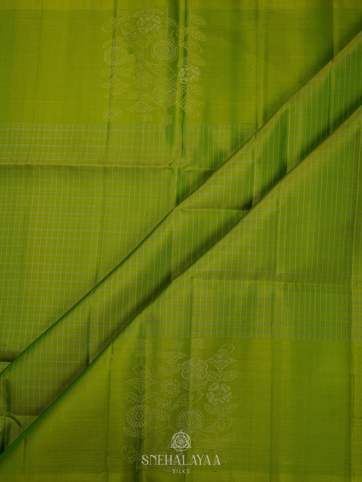 Lime Green Soft Silk Saree