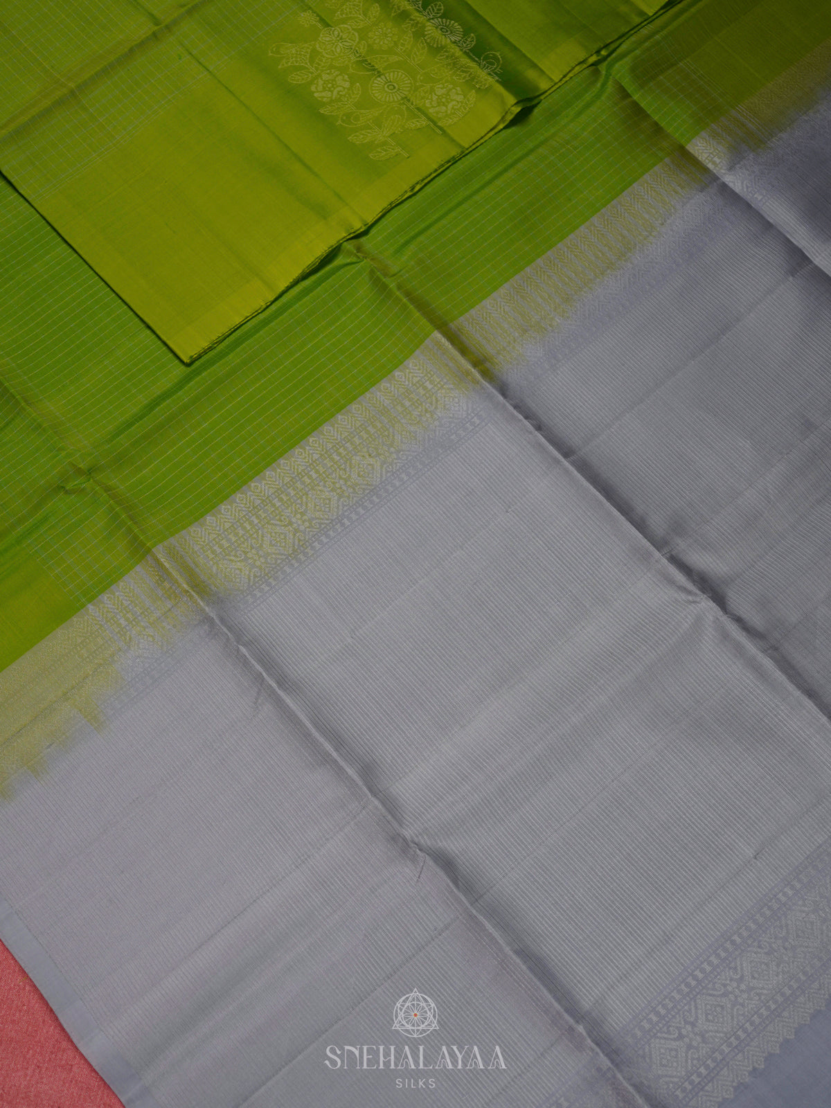 Lime Green Soft Silk Saree