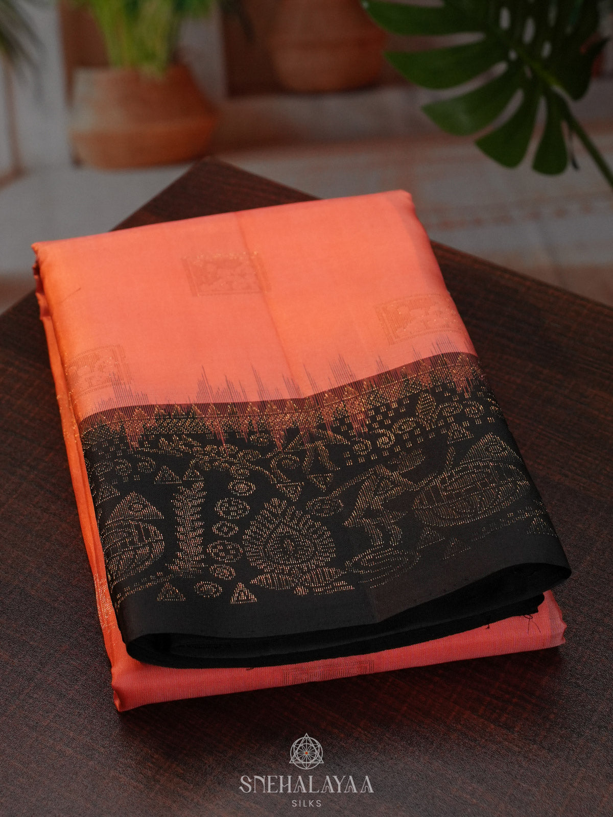 Peach Kanjivaram Silk Saree