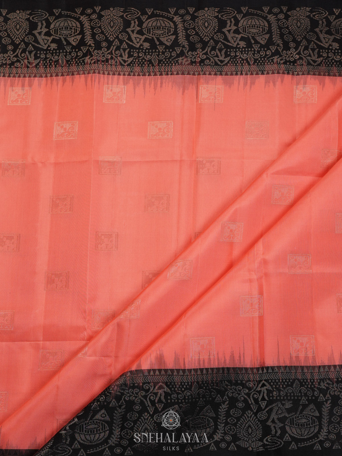 Peach Kanjivaram Silk Saree