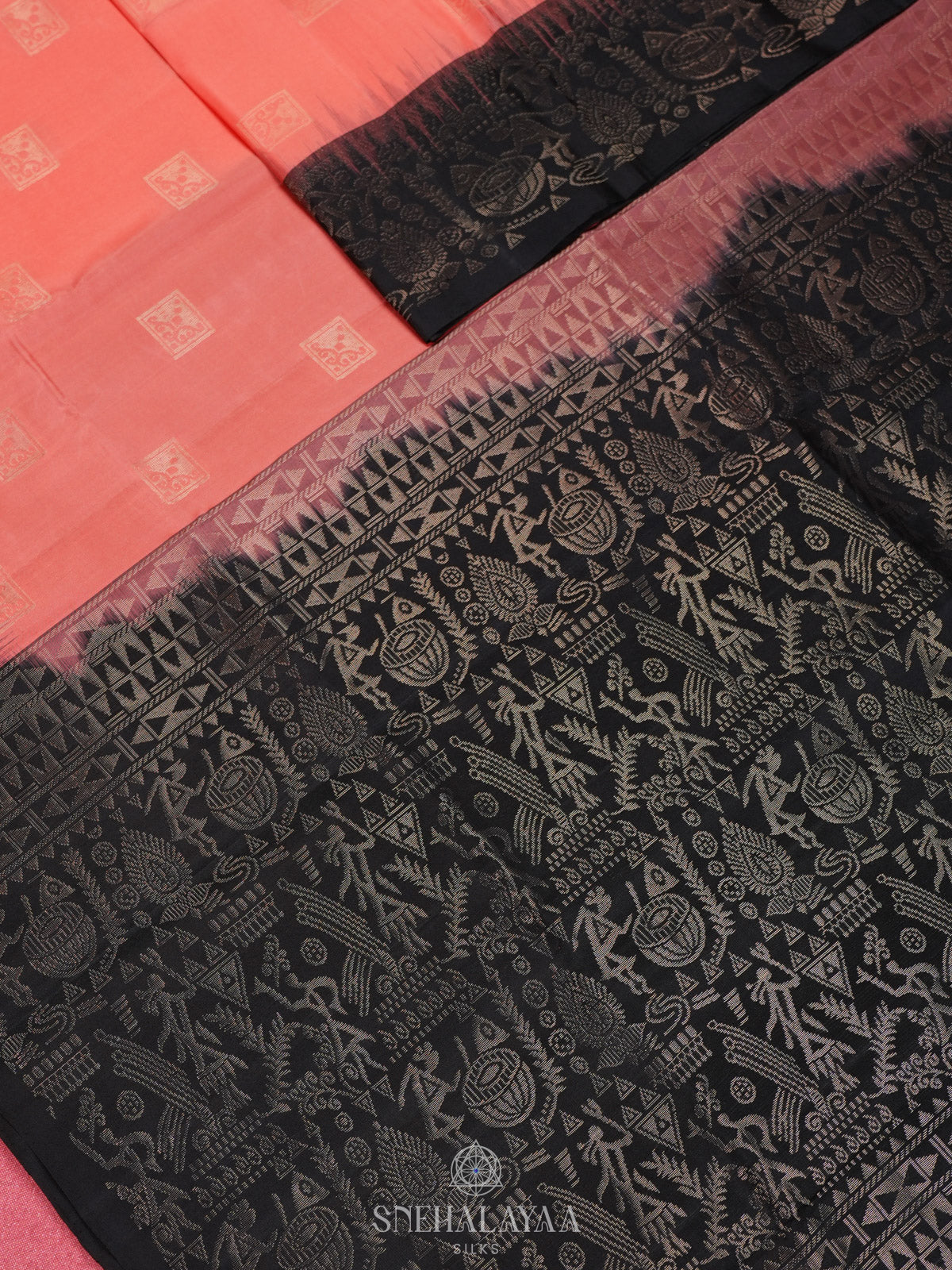 Peach Kanjivaram Silk Saree