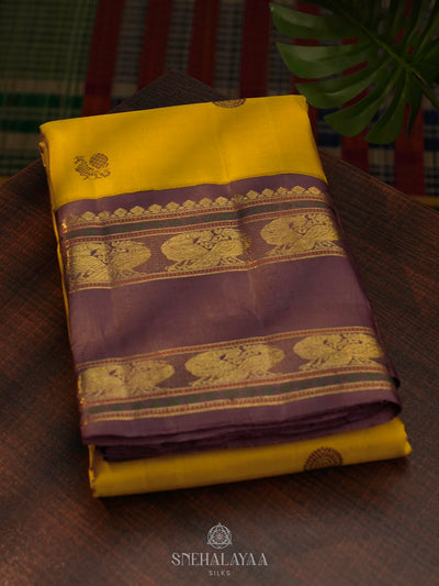 Mustard Yellow  Kanjivaram Silk Saree