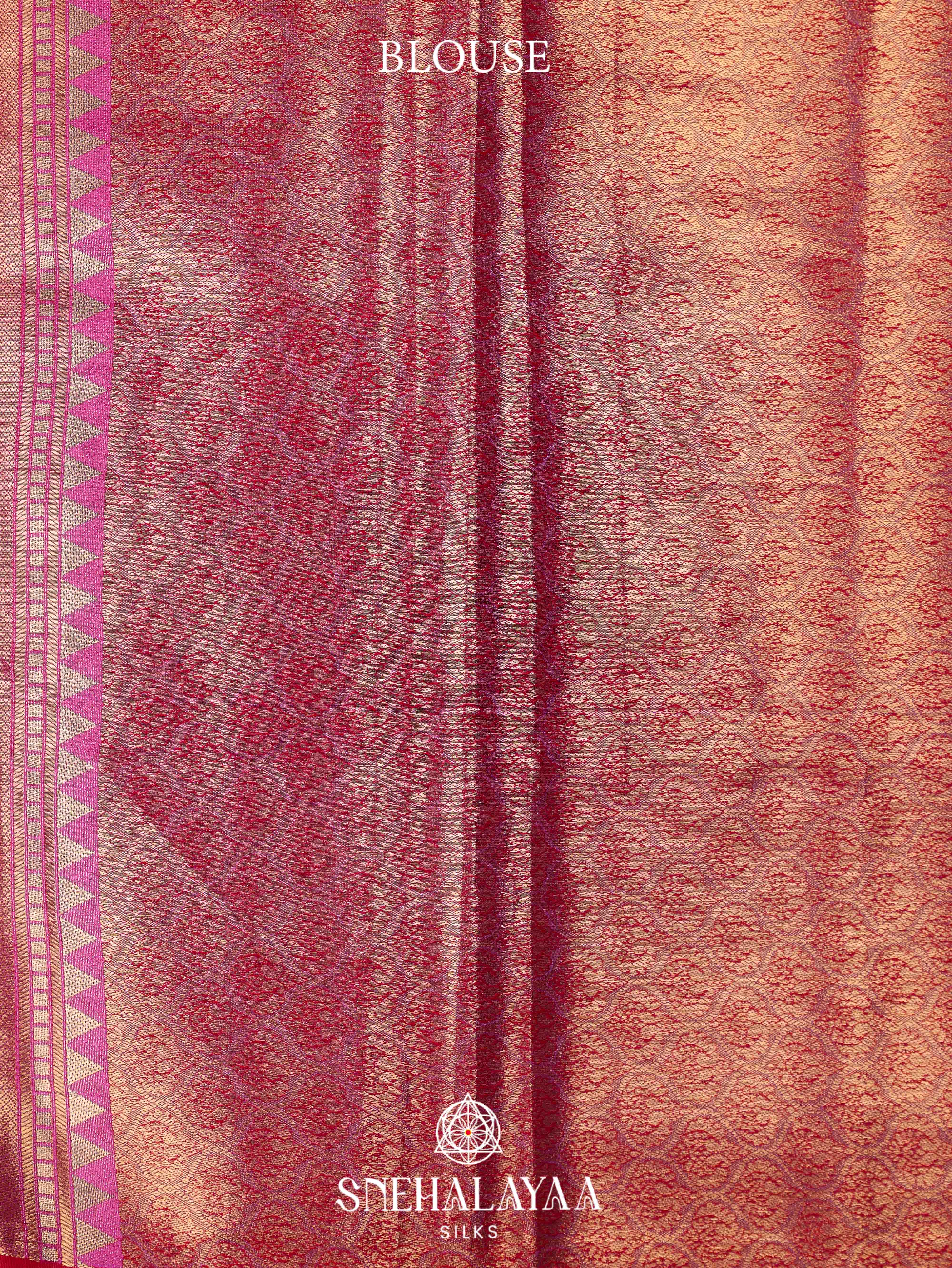 Rose Pink Art Silk Saree