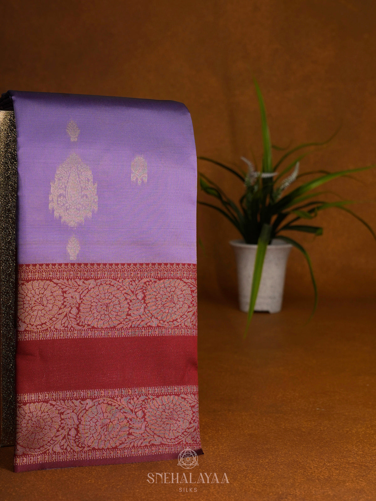 Lavender Art Silk Saree