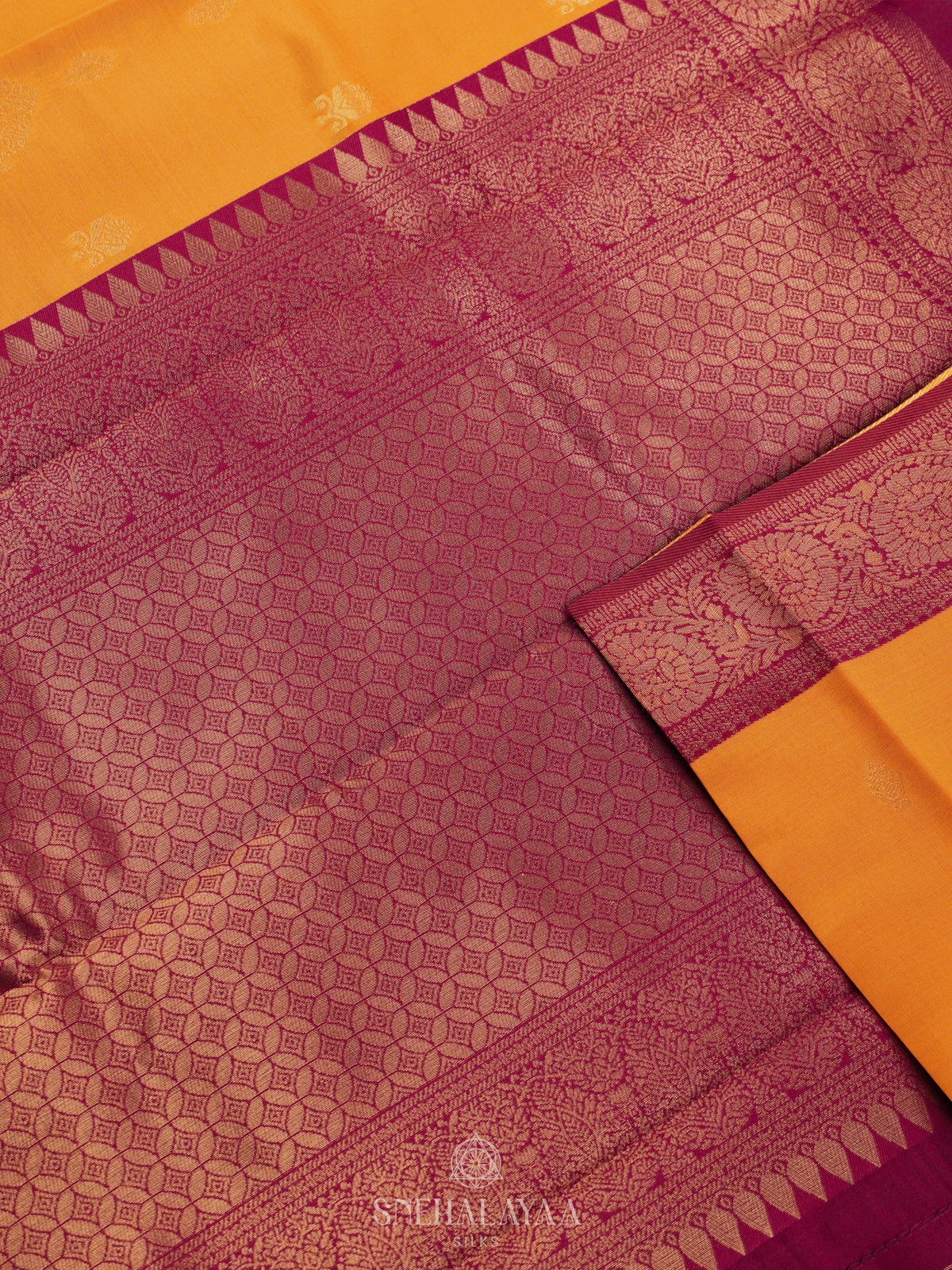 Mango Yellow Art Silk Saree