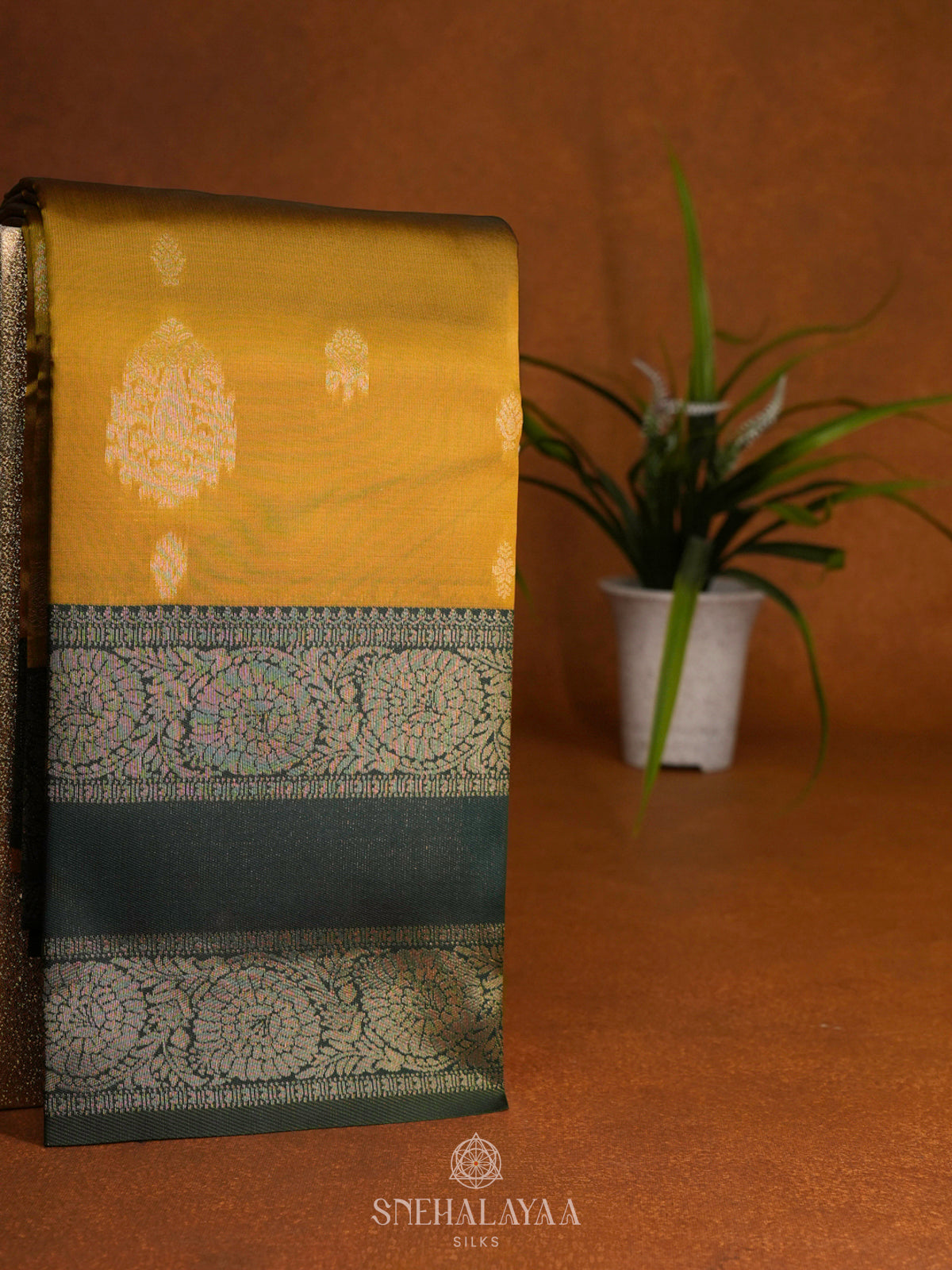 Yellow Art Silk Saree
