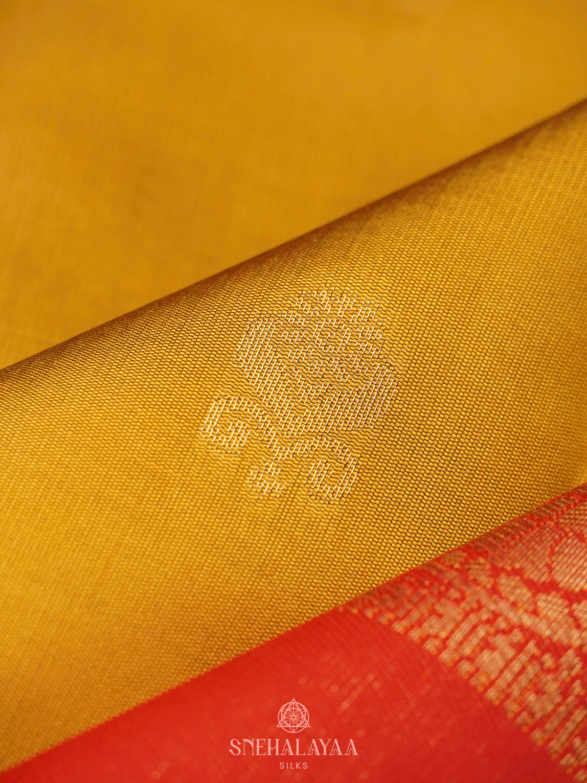 Mango Yellow Art Silk Saree