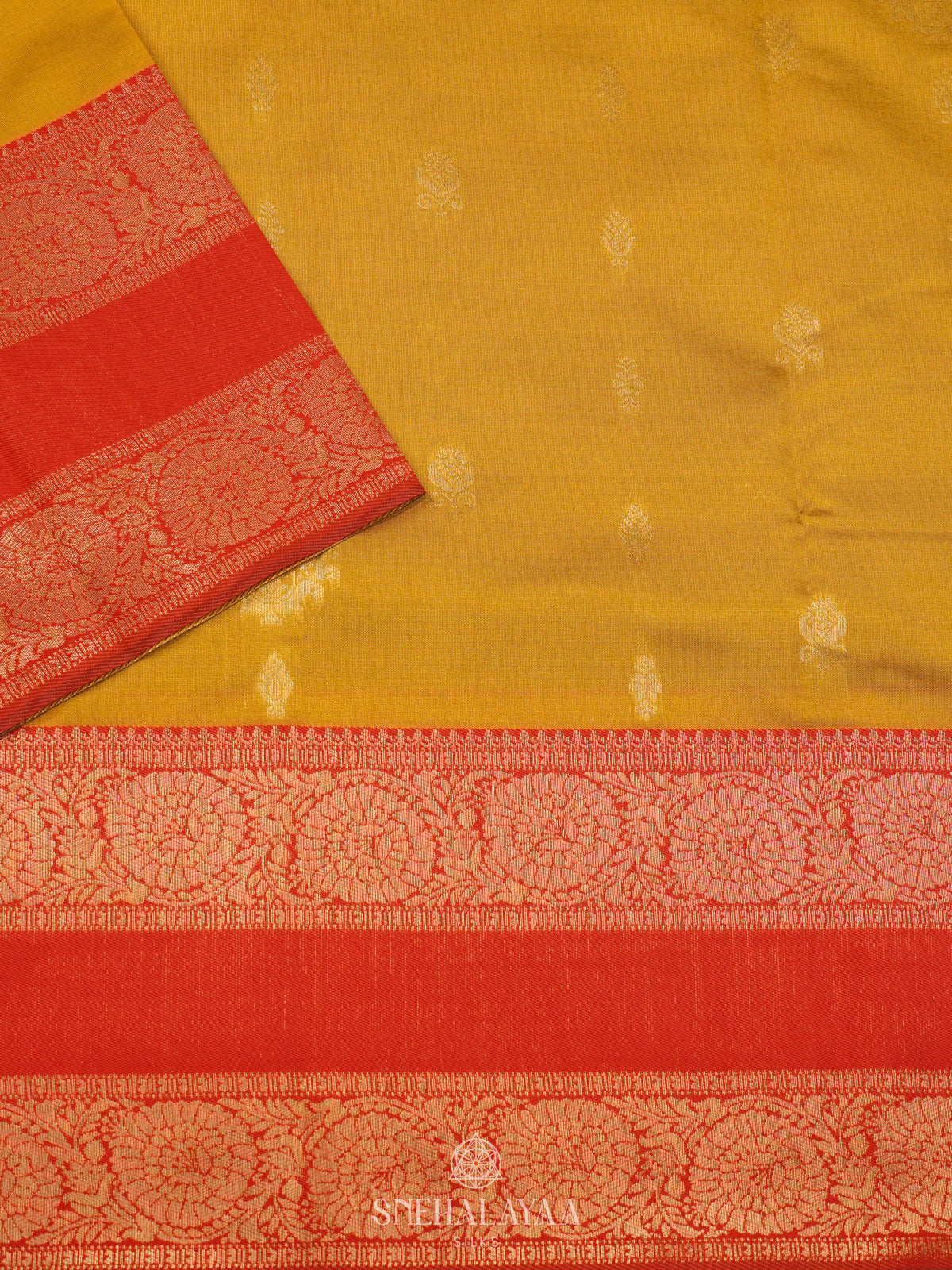Mango Yellow Art Silk Saree