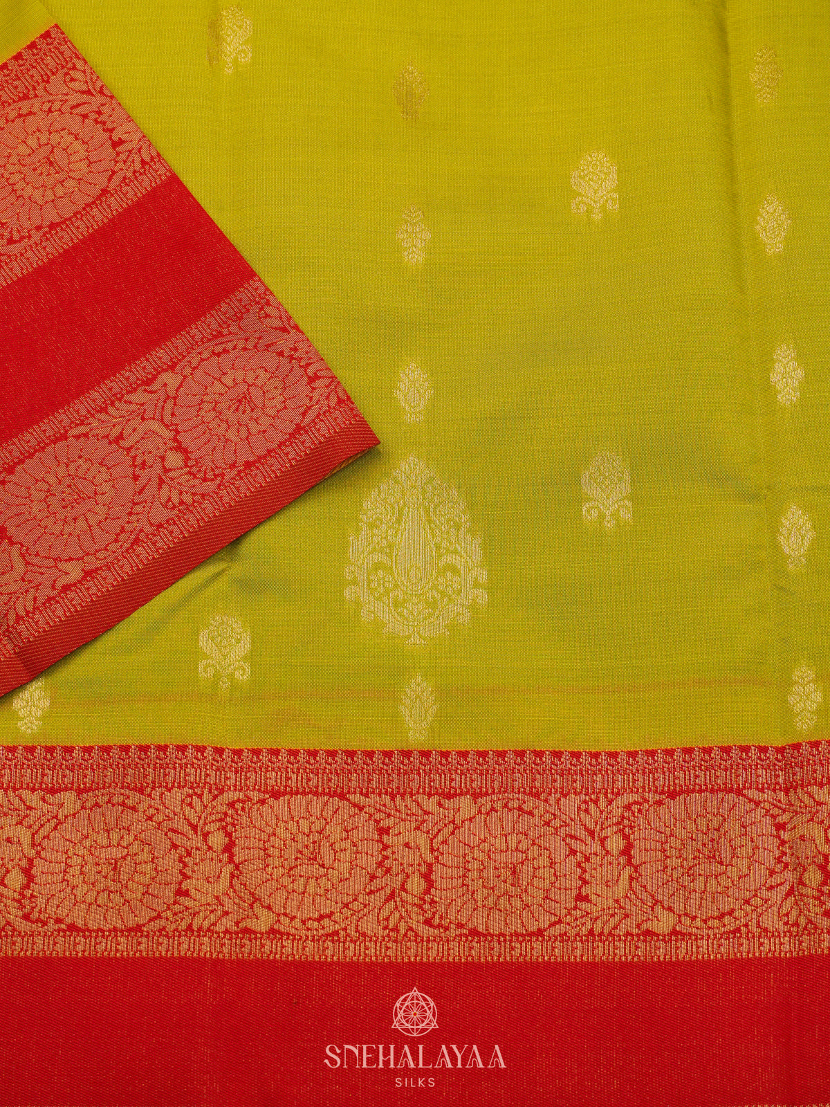 Lemon Yellow Art Silk Saree