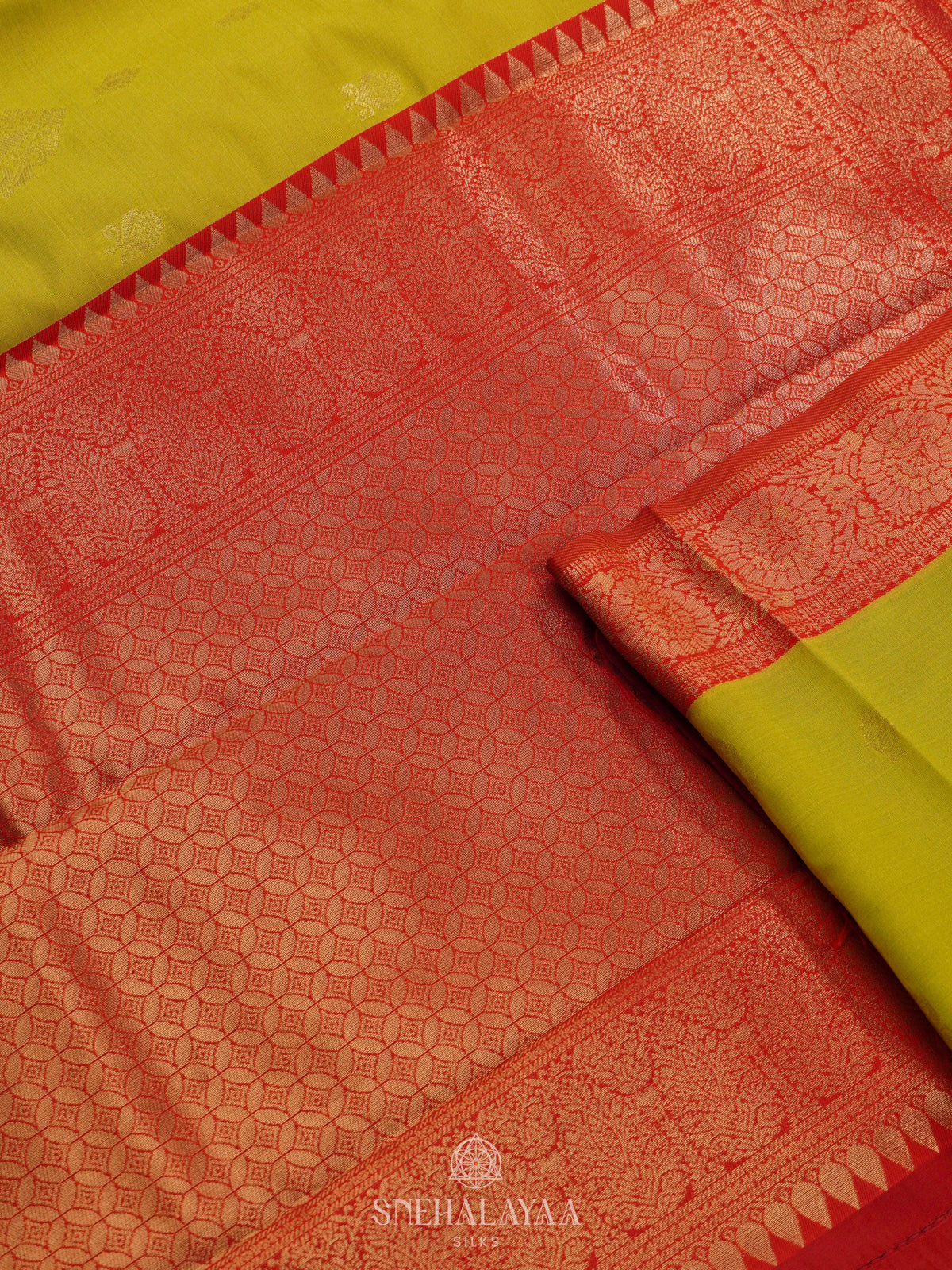 Lemon Yellow Art Silk Saree