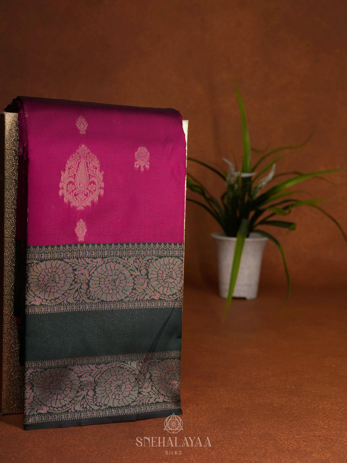 Magenta Pink Art Silk Saree