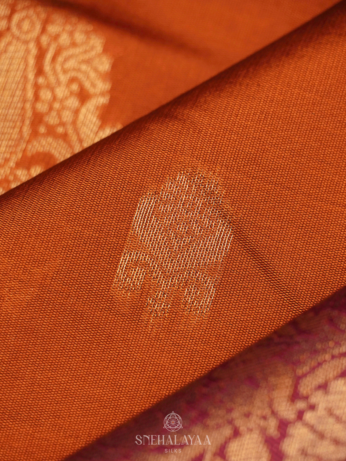 Orange Art Silk Saree