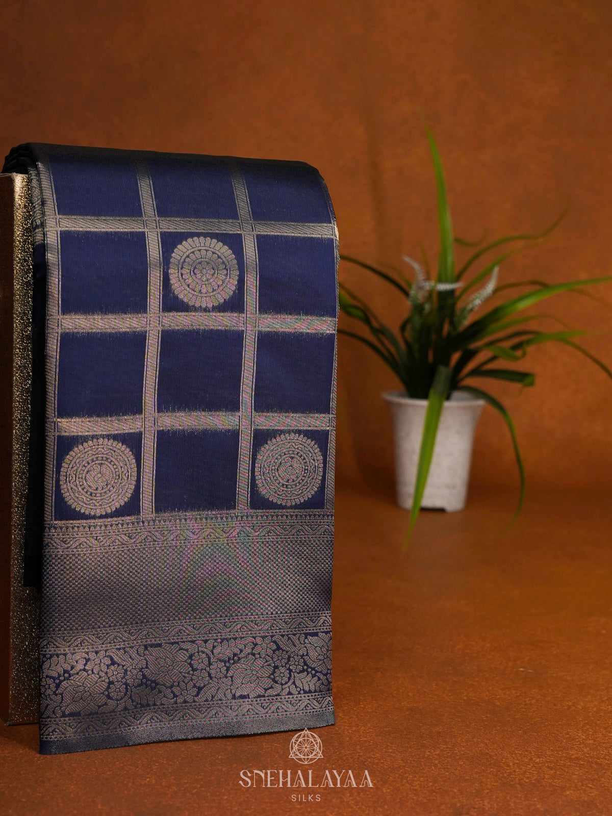 Navy Blue Art Silk Saree