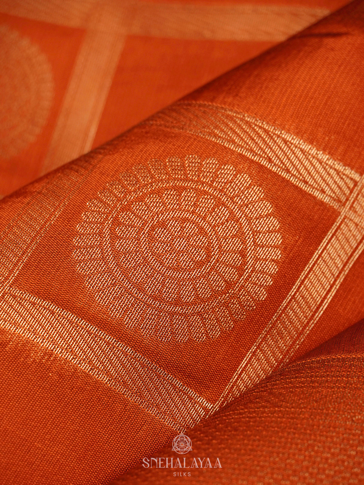 Orange Art Silk Saree