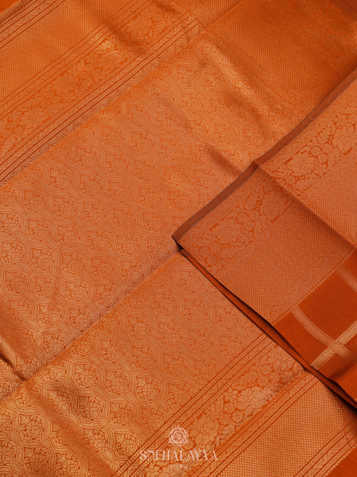 Orange Art Silk Saree