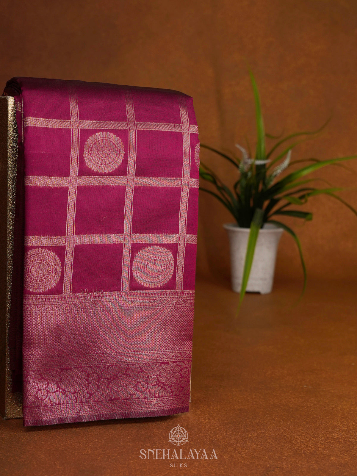 Magenta Pink Art Silk Saree