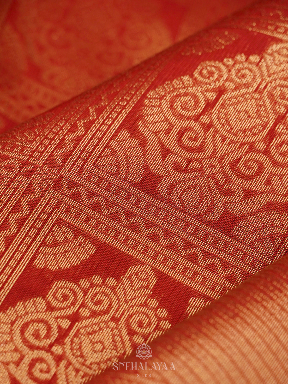 Rust Orange Art Silk Saree