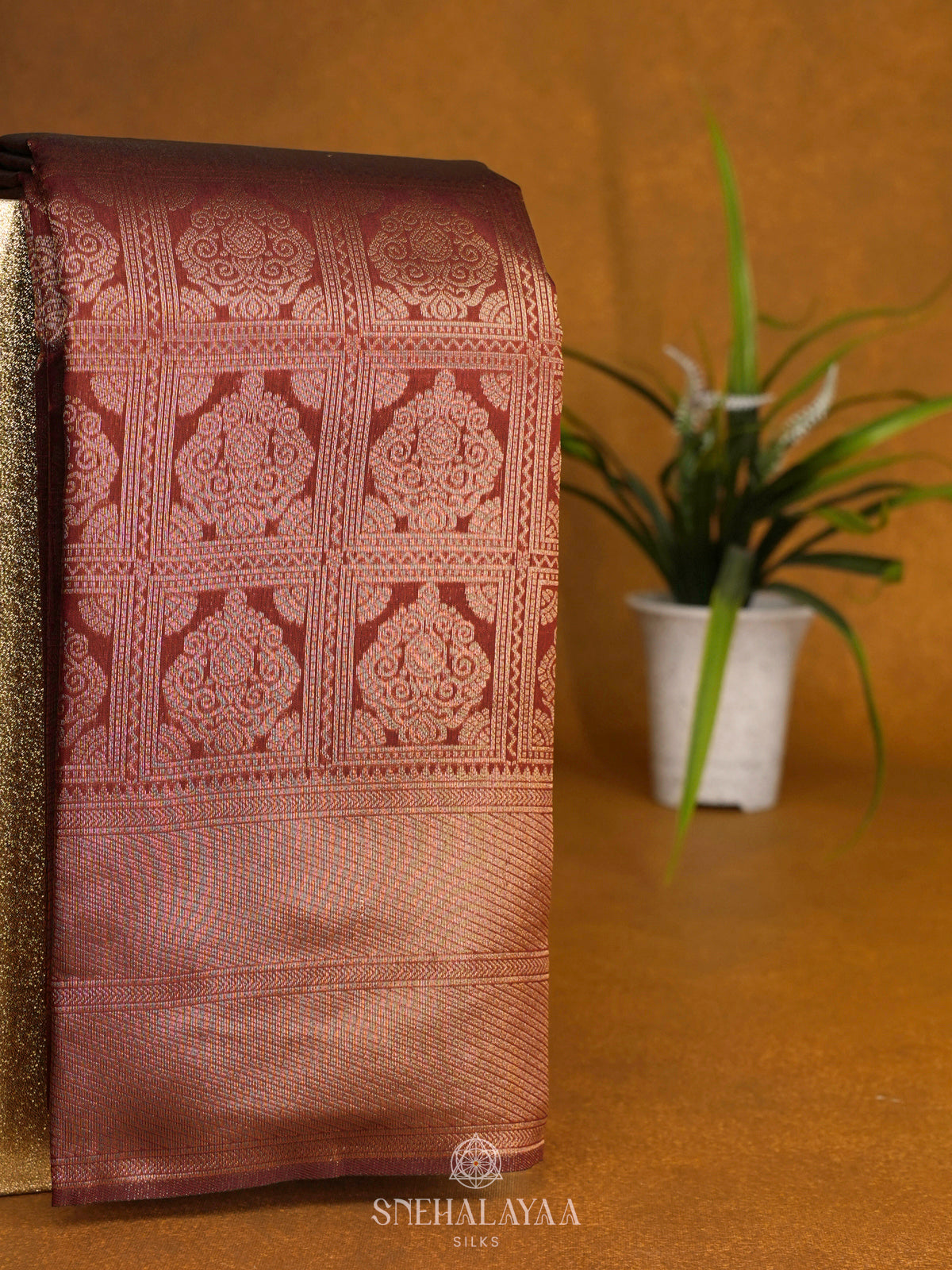 Brown Art Silk Saree