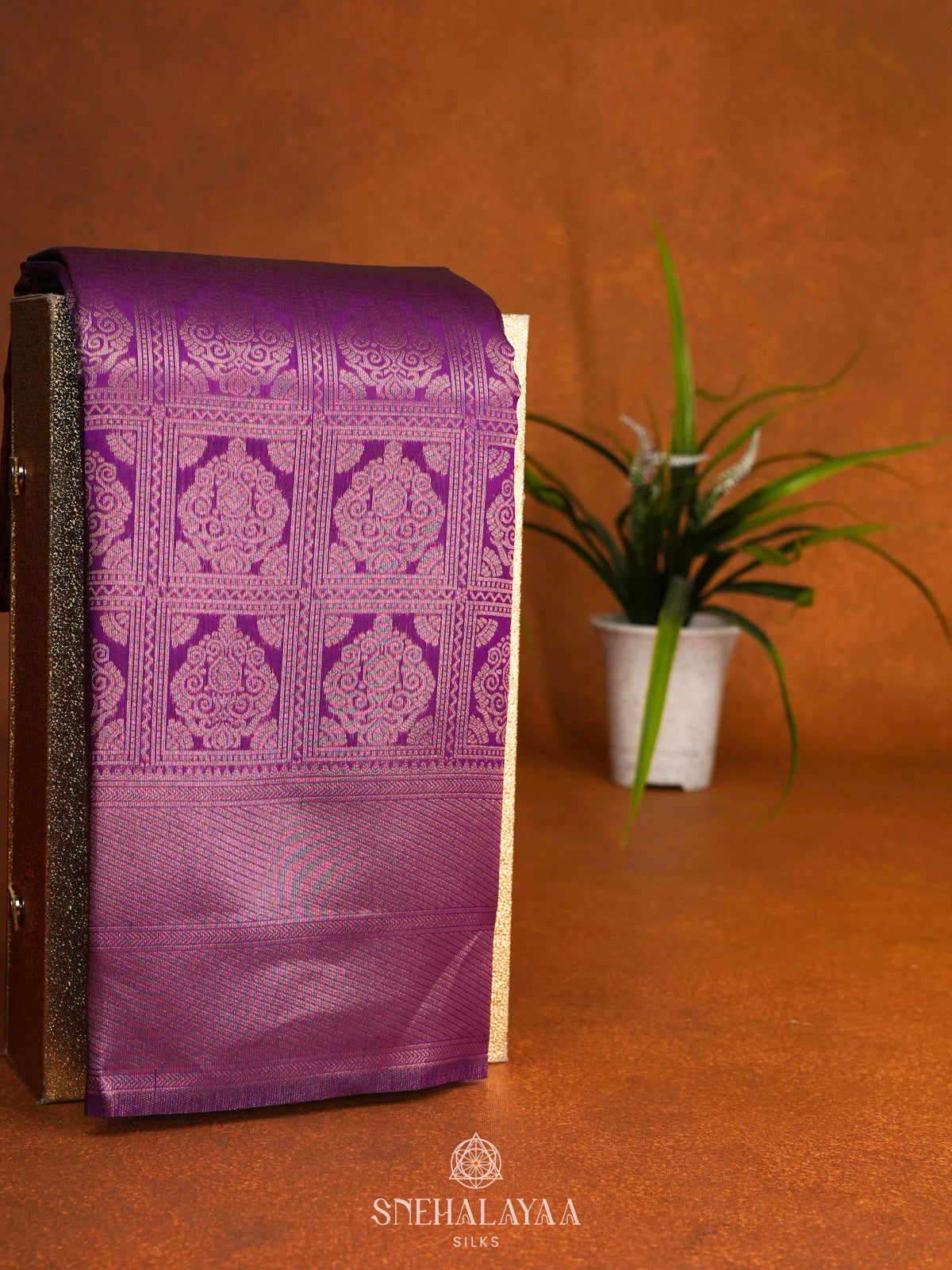 Purple Art Silk Saree