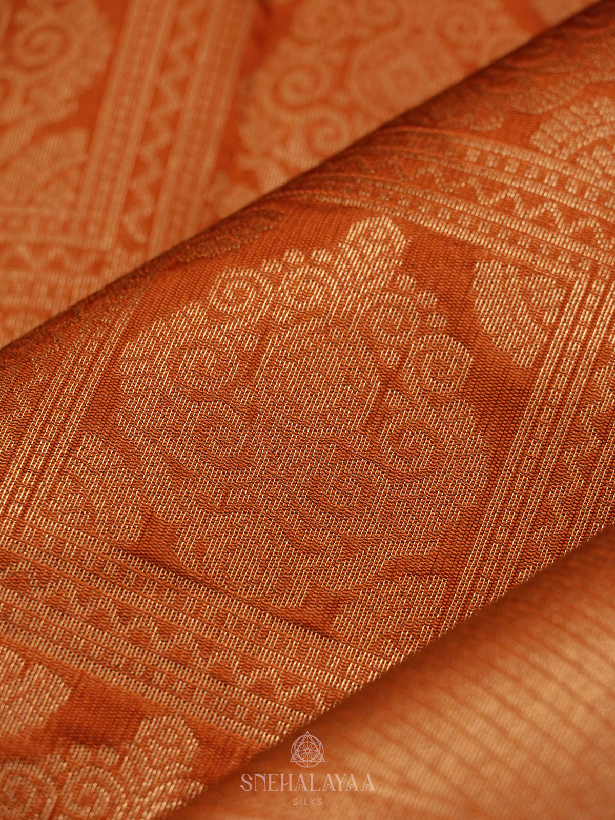 Orange Art Silk Saree