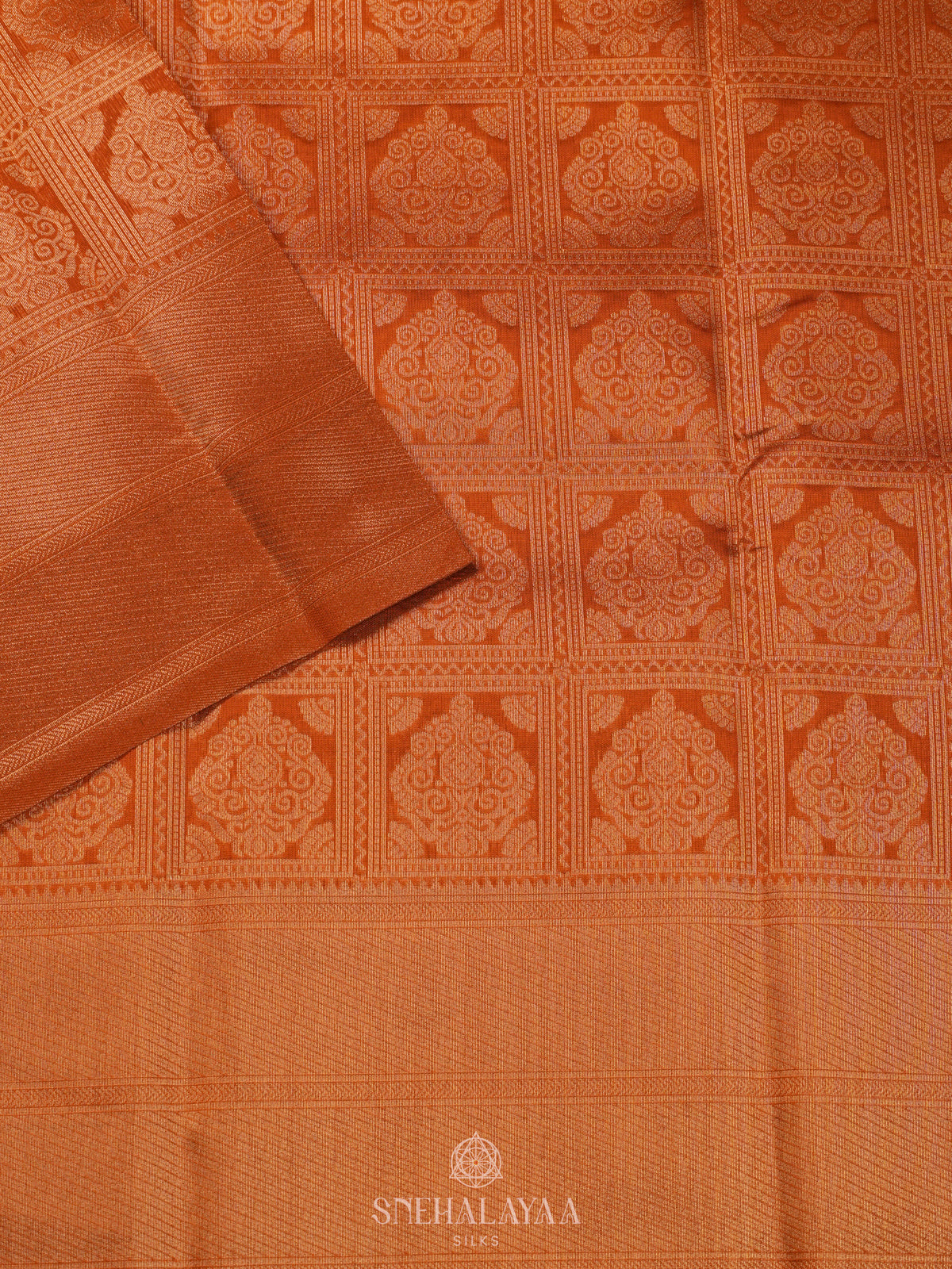 Orange Art Silk Saree