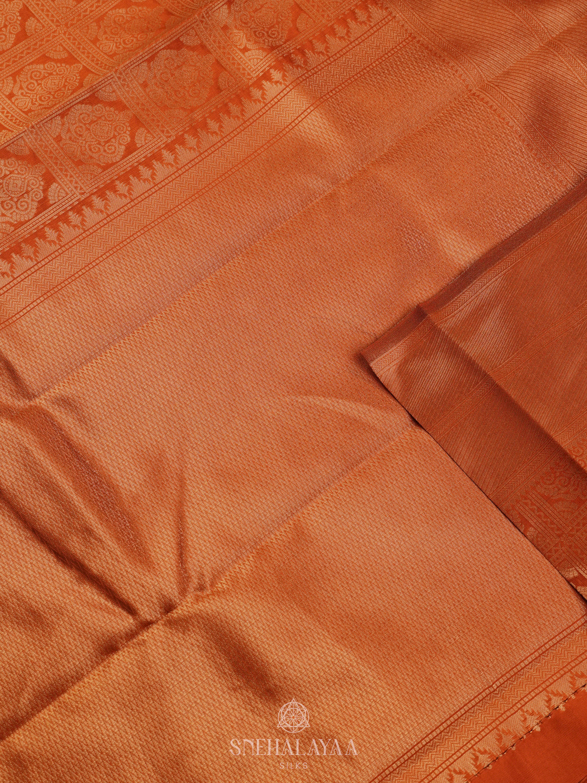 Orange Art Silk Saree