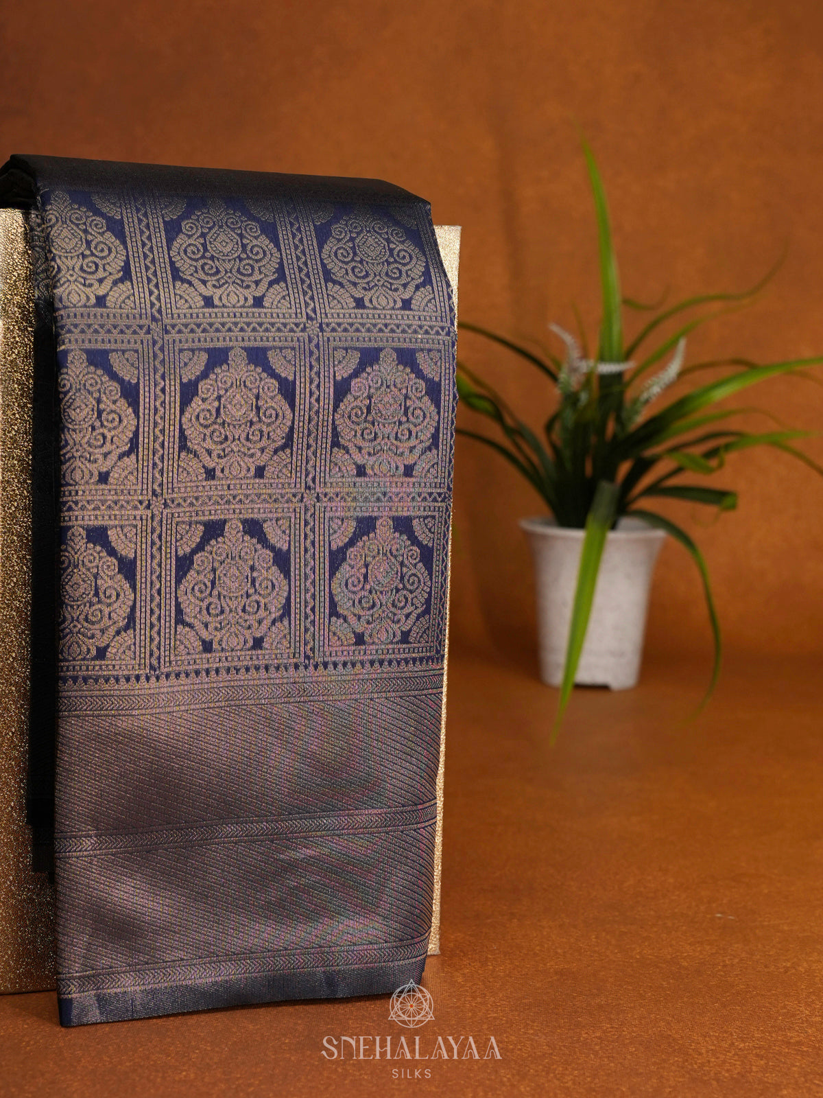 Navy Blue Art Silk Saree