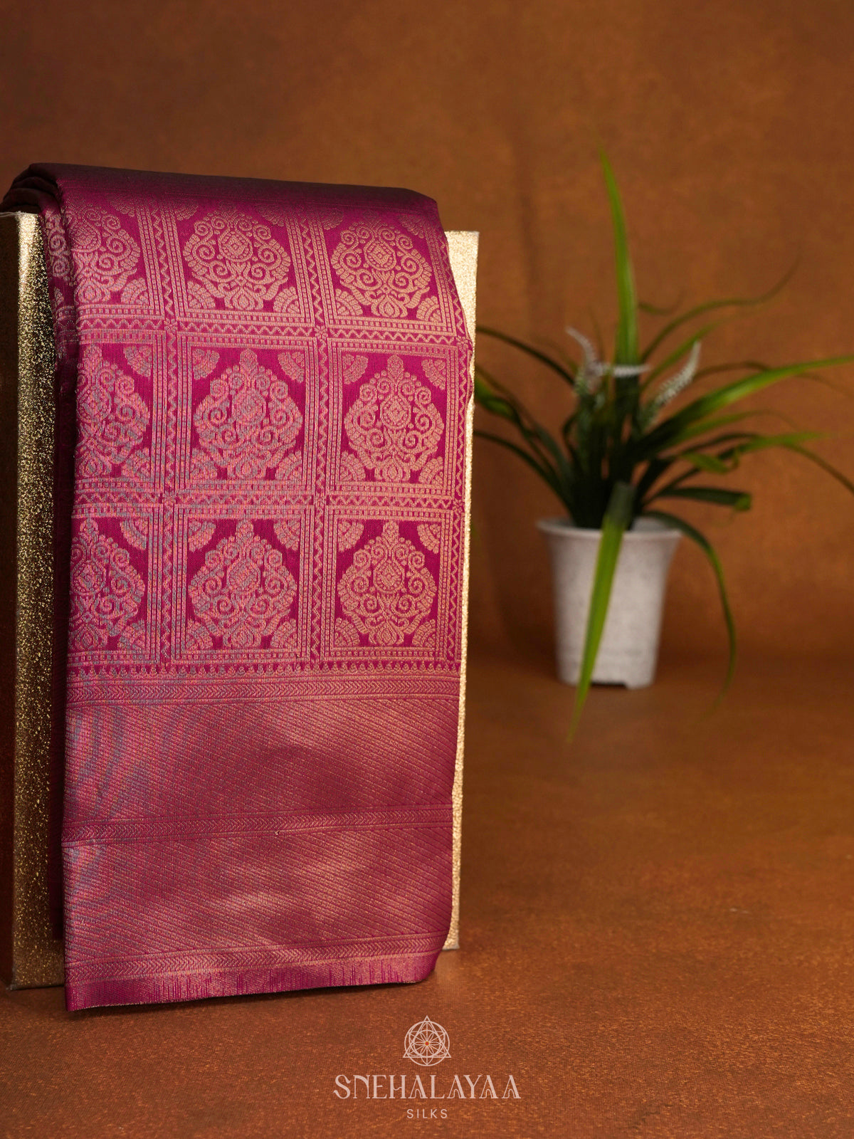 Magenta Pink Art Silk Saree