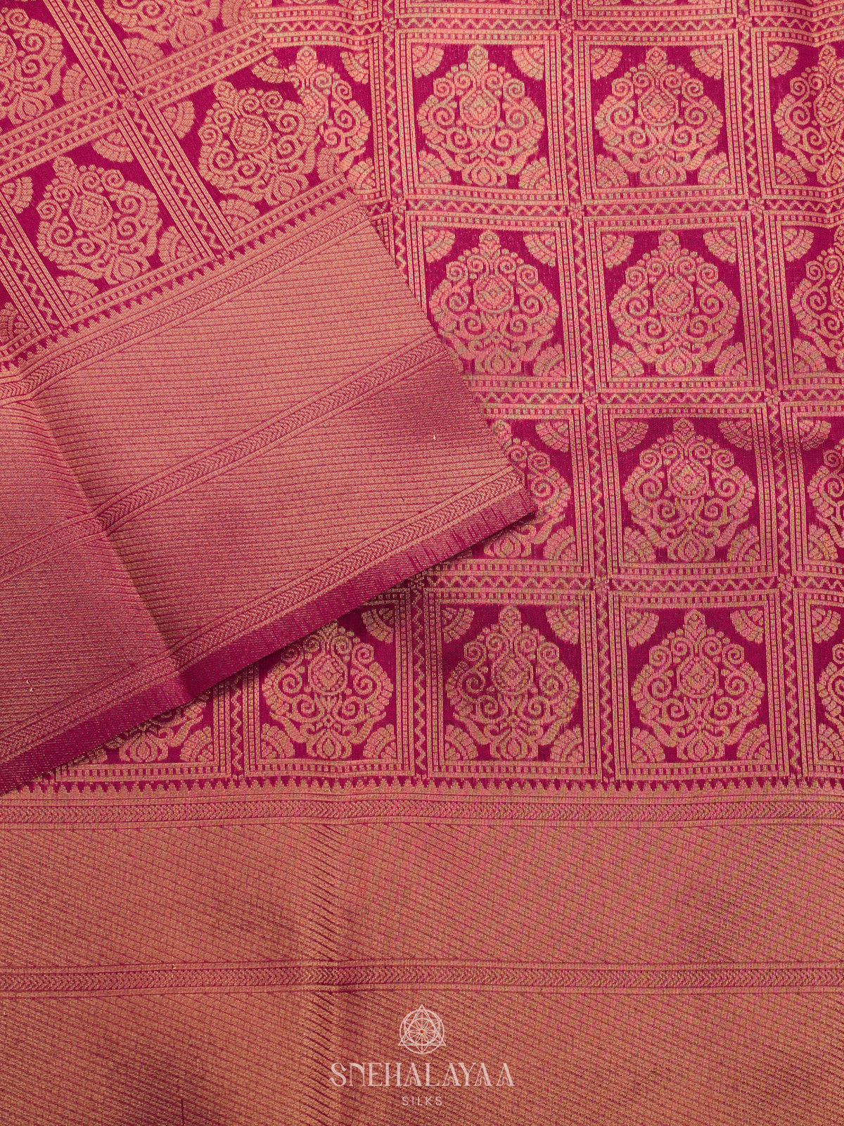 Magenta Pink Art Silk Saree