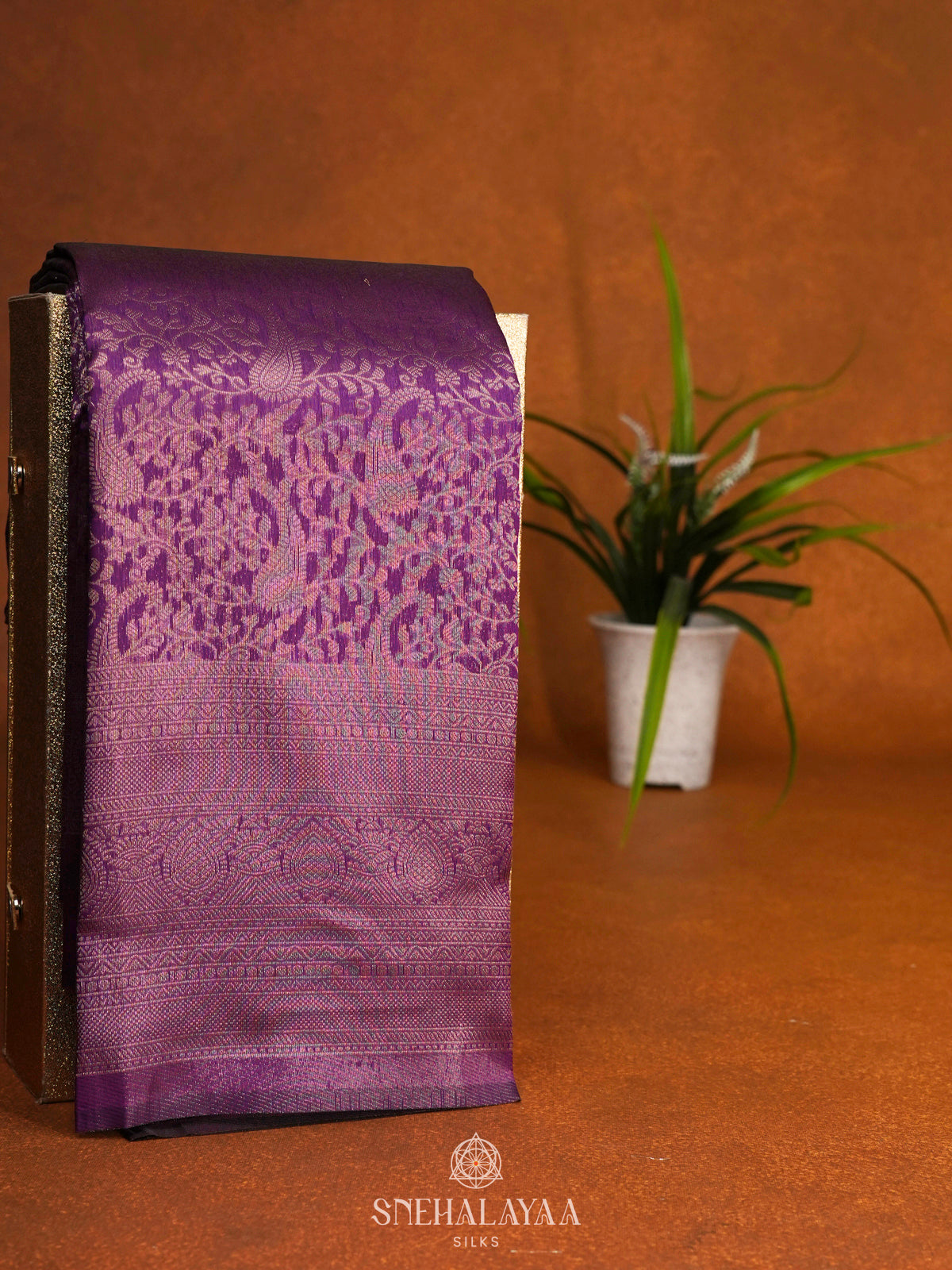 Purple Art Silk Saree