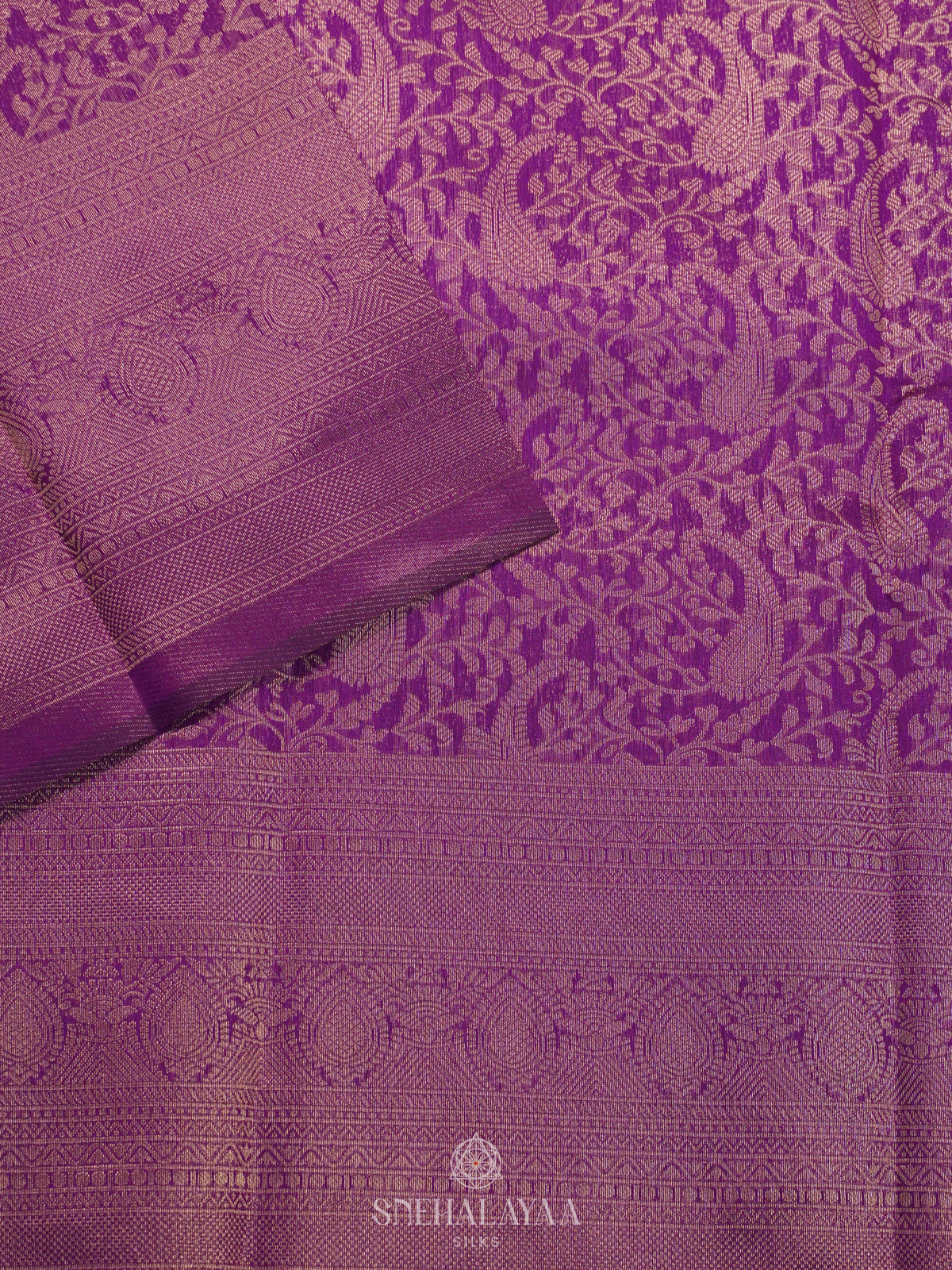 Purple Art Silk Saree