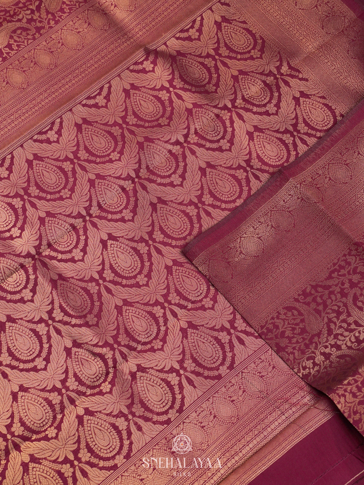 Magenta Art Silk Saree