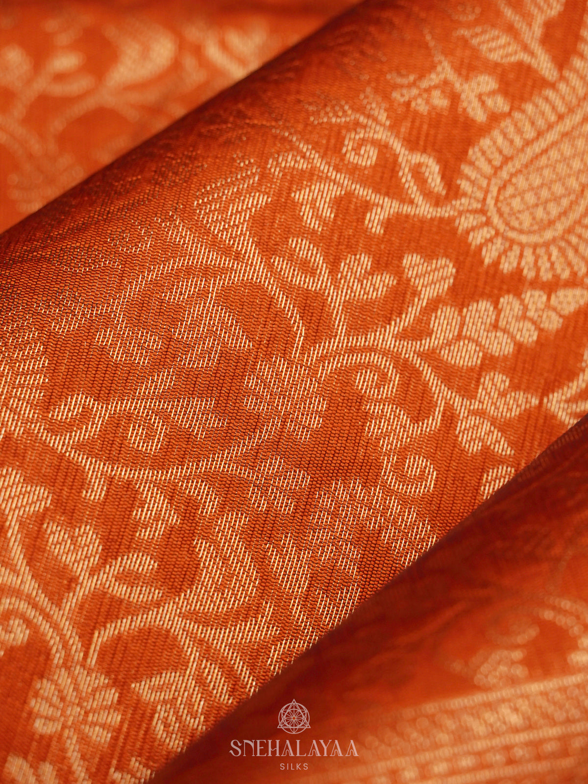 Orange Art Silk Saree