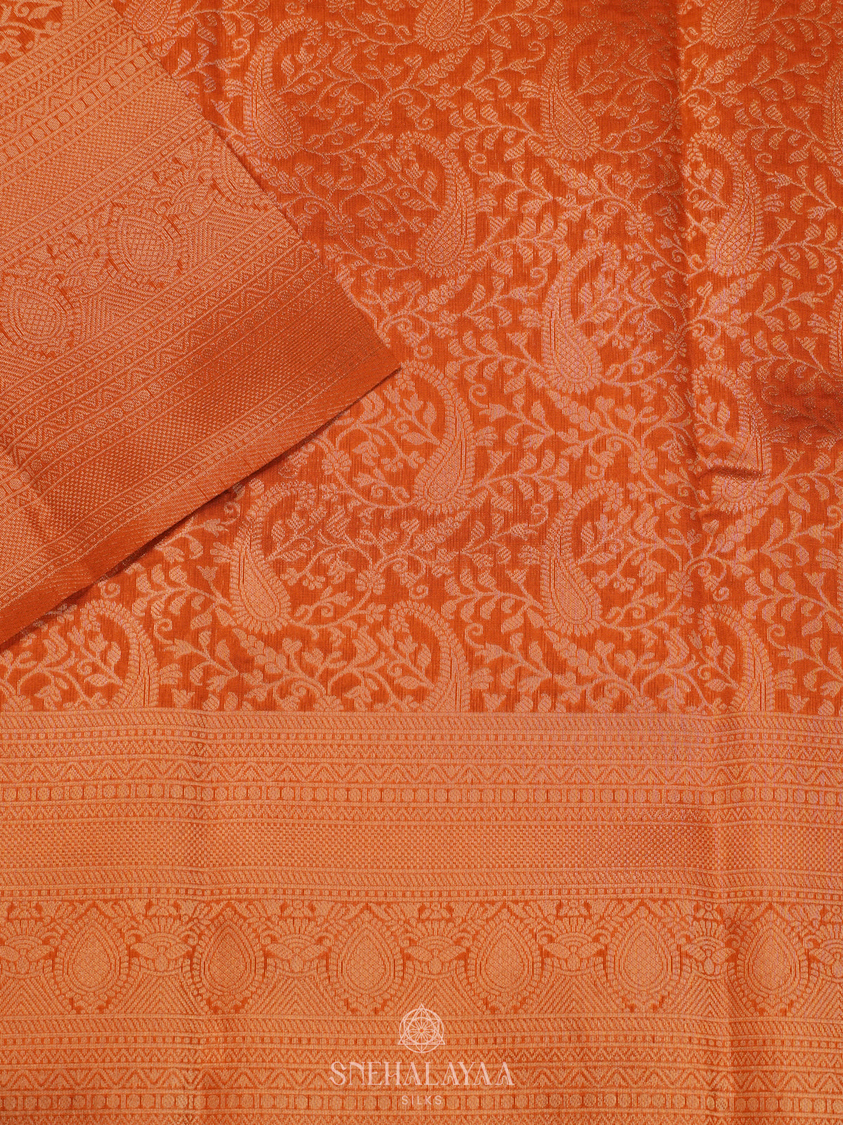 Orange Art Silk Saree