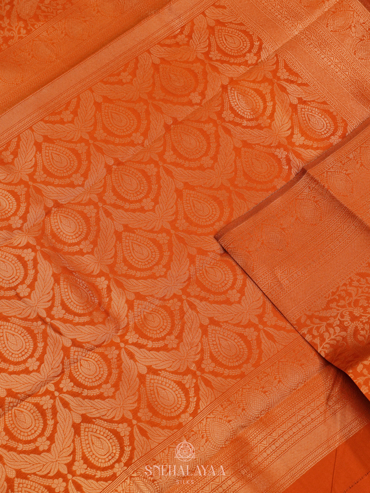 Orange Art Silk Saree