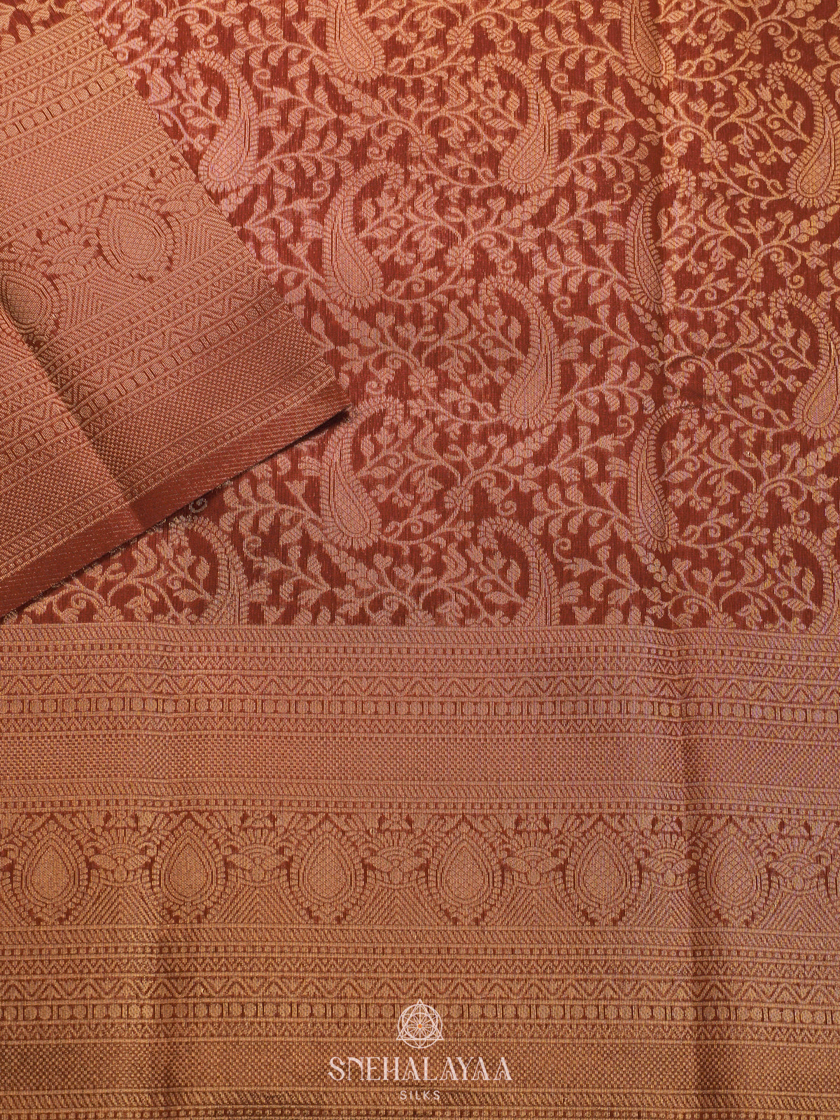 Brown Art Silk Saree