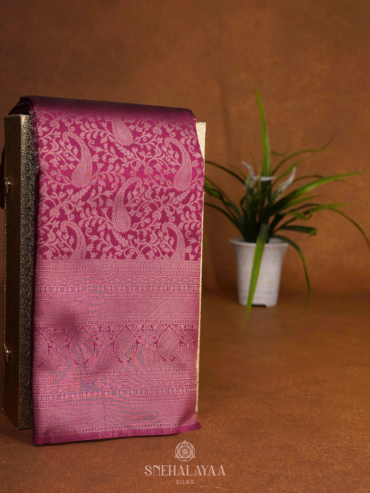 Purple Art Silk Saree