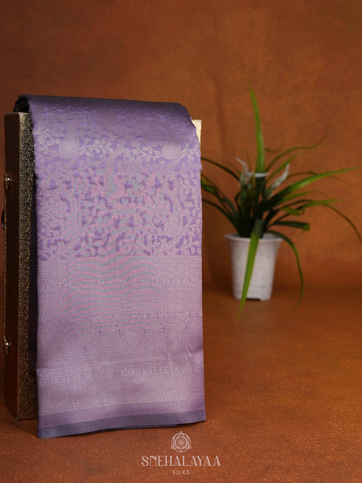 Lavender Art Silk Saree