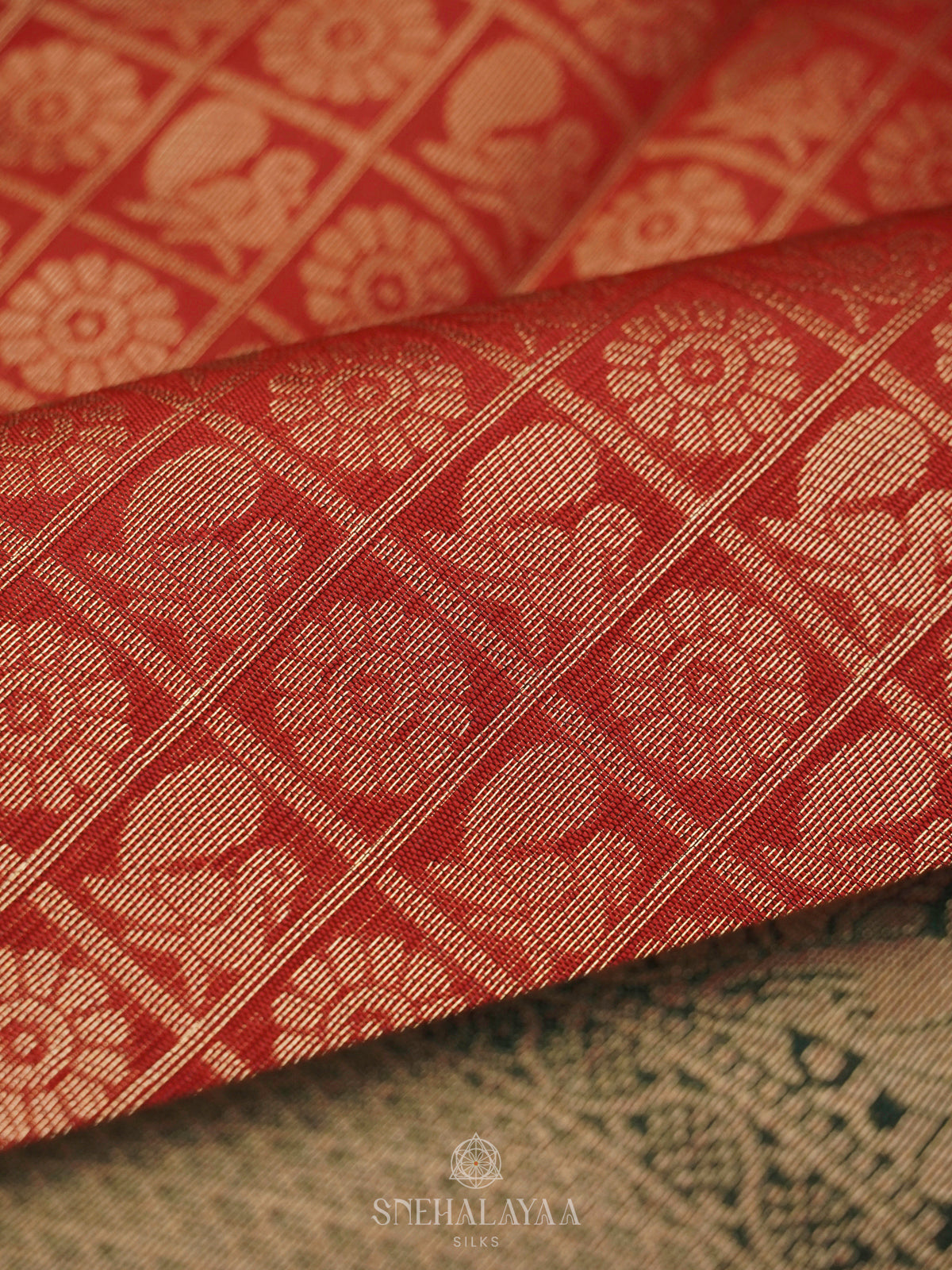 Ruby Red Art Silk Saree