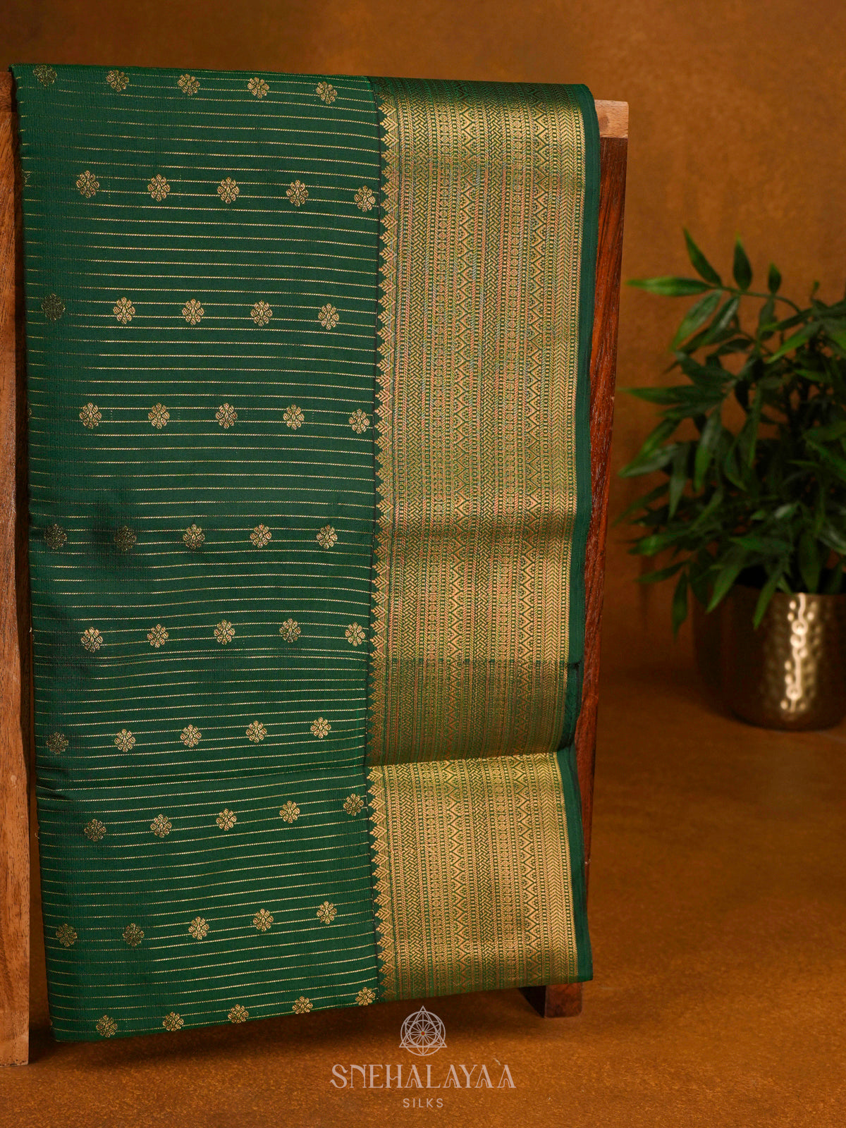 Forest Green Soft Silk Saree