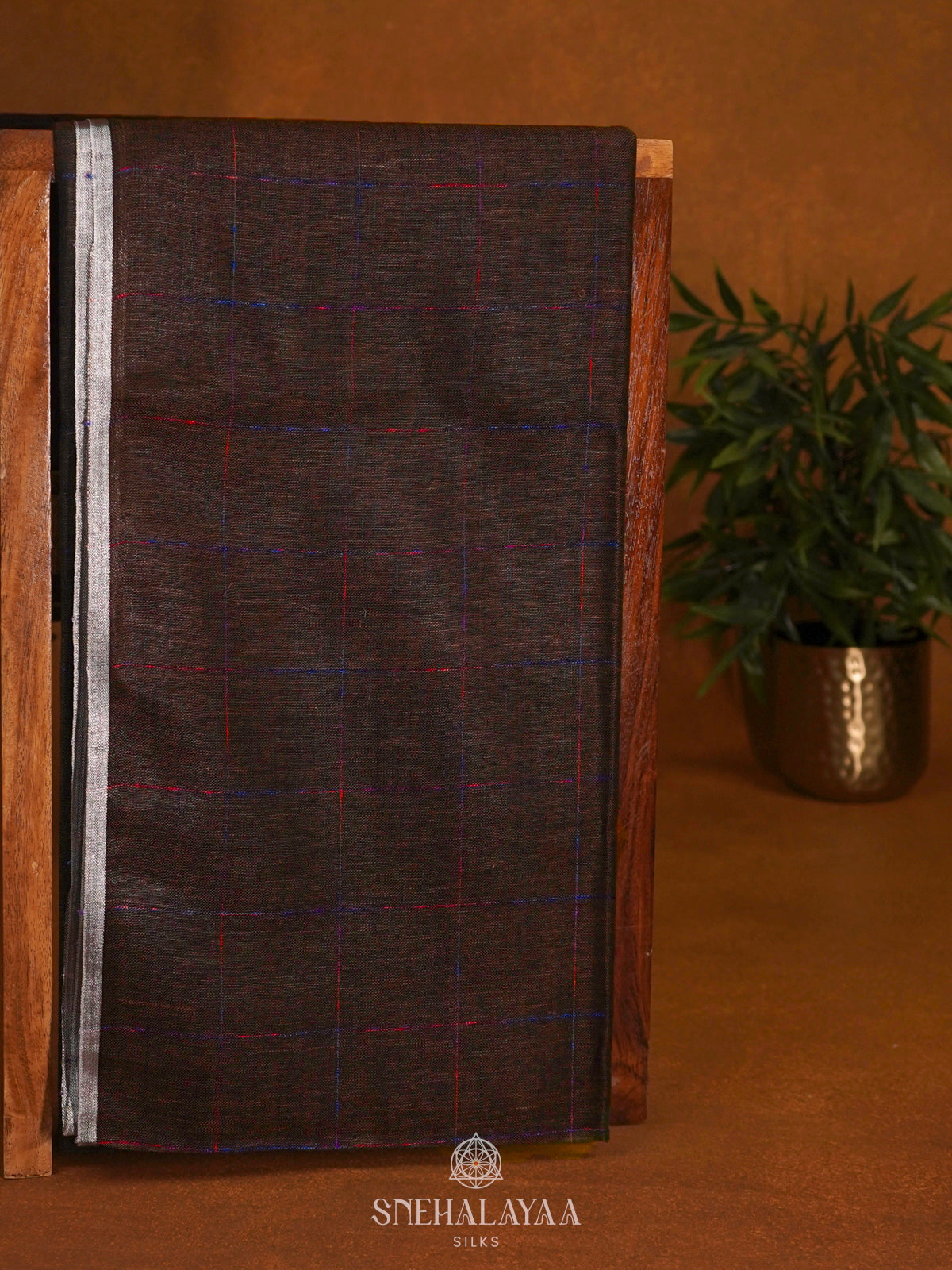 Brown Linen Saree