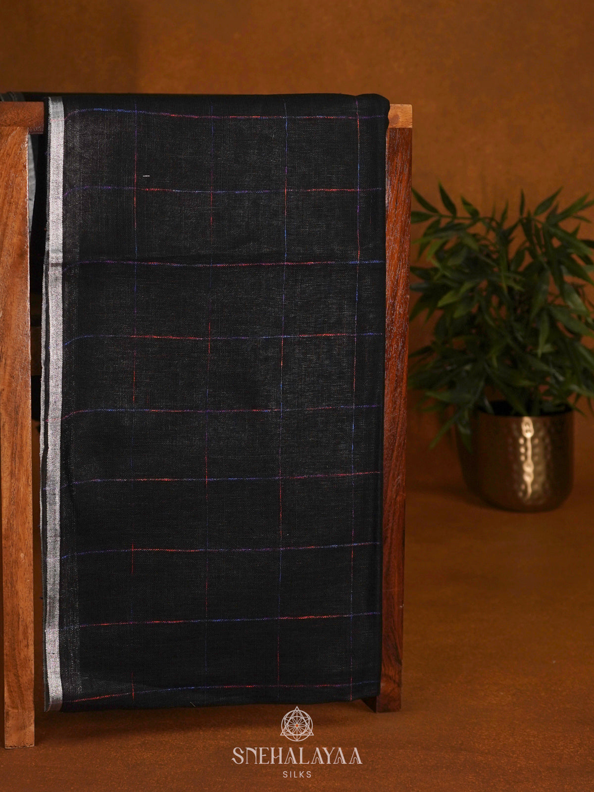 Black Linen Saree