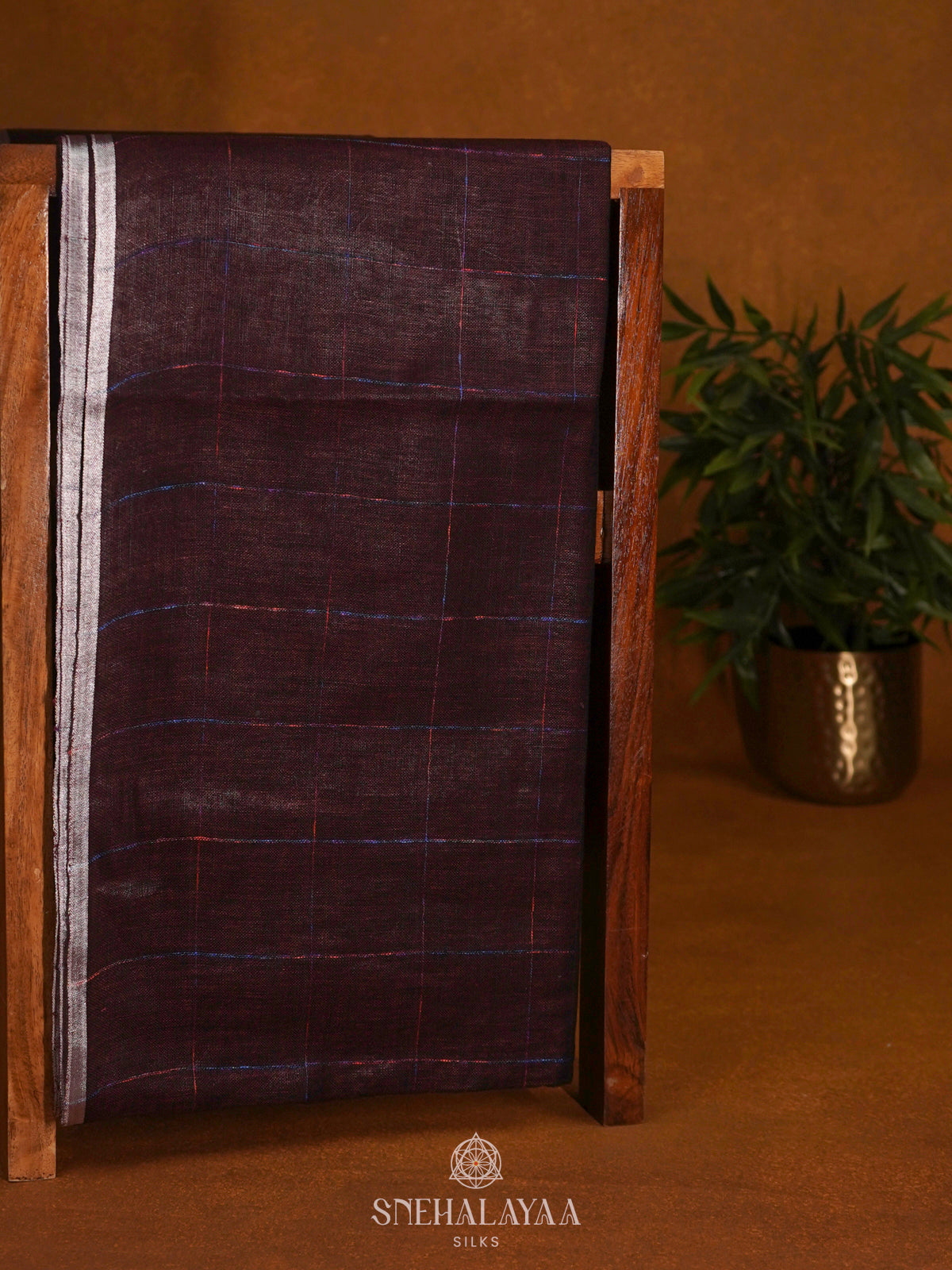 Brown Linen Saree