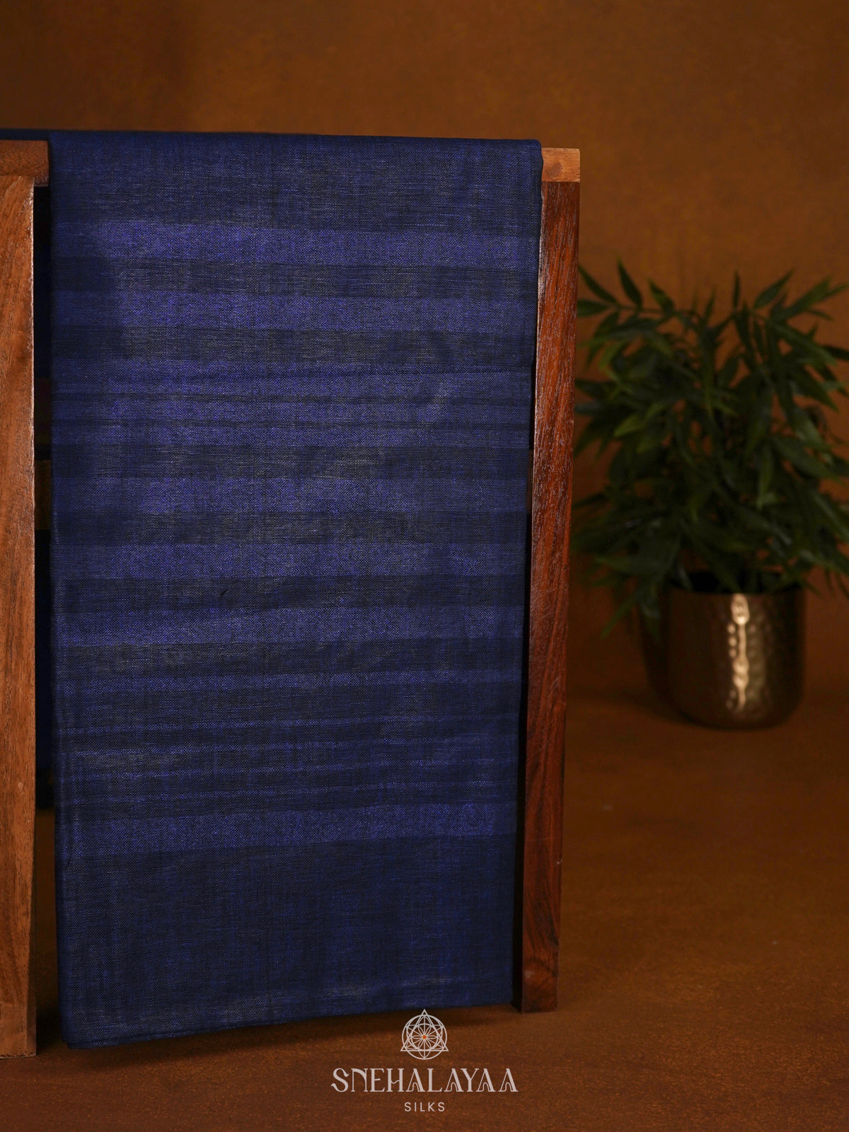 Blue Linen Saree