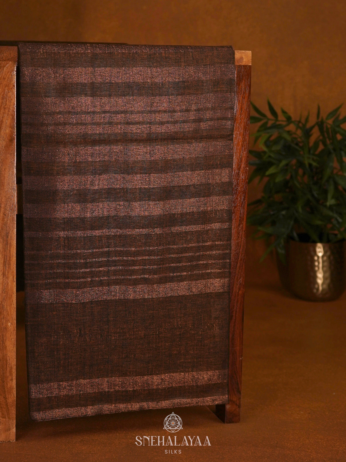 Brown Linen Saree