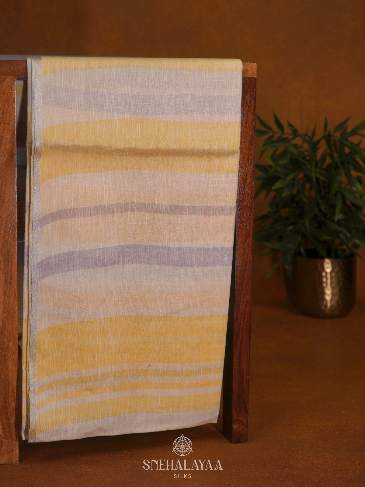 Yellow Linen Saree