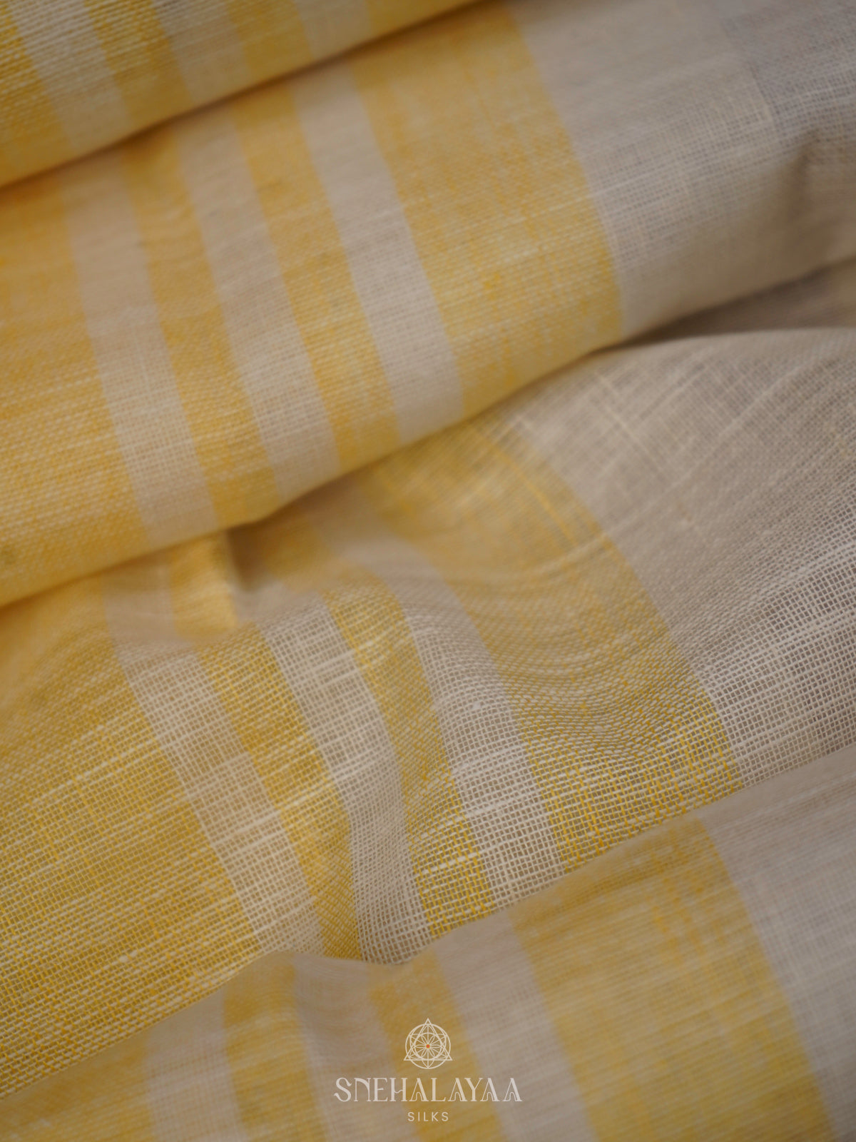 Yellow Linen Saree