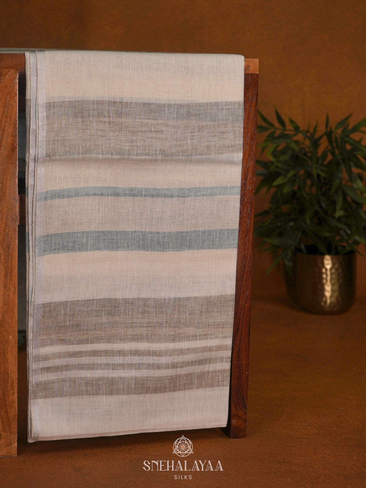 Off White Linen Saree
