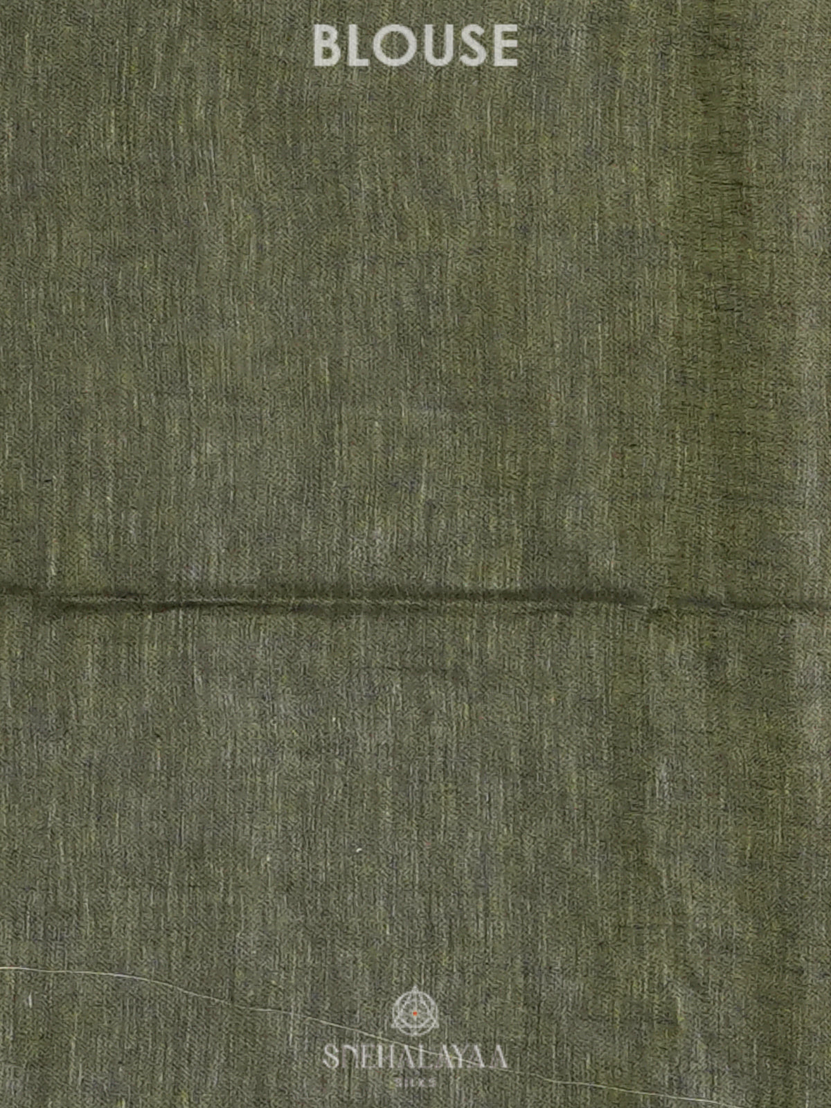 Khaki Green Linen Saree