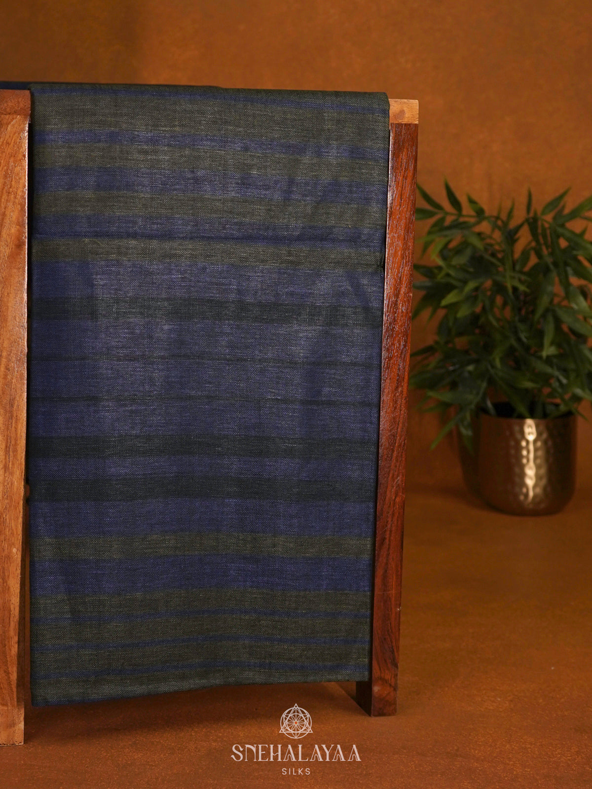 Blue Linen Saree